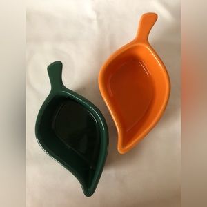 CHANTAL 2 8oz. Fall Leaf shape baking or serving dishes
